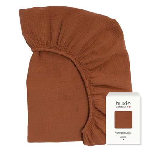 Crib Sheets – Organic Cotton Muslin Fitted Crib Sheet – Standard Size for Baby Boy and Baby Girl 28" x 52" Ultra-Soft and Breathable. (Cedar)