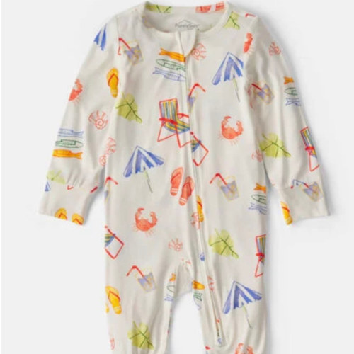 Baby Beach PurelySoft™ 2-Way Zip Sleep & Play Pajamas - Cream | Carter's