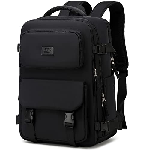 Travel Laptop Backpack, Business Work Backpacks Large College Bookbag for Women Men Water Resistant Daypack Airline Approved Gym Bag Fits 17 Inch Notebook & Laptops - Black