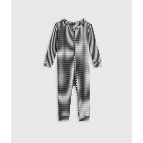 Quince Softest Rib One Piece - Navy Stripe 3-6M