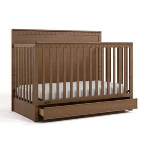 Graco Sasha 5-in-1 Convertible Crib with Drawer Hazelnut
