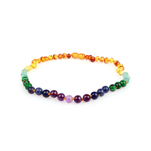 Amber Teething Necklace, Rainbow Baltic Amber