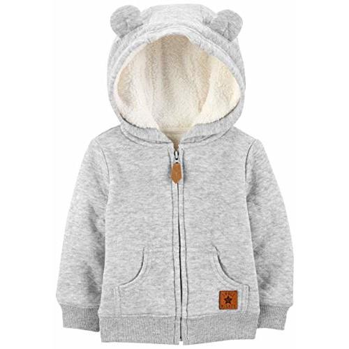 Simple Joys by Carter's Unisex Babies' Hooded Sweater Jacket with Sherpa Lining