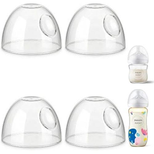 Replacement Lids Compatible with Philips Avent Natural Baby Bottles, Extra Secure Leak-Proof Caps for Travel, BPA-Free, High-Toughness Protective Covers for Glass & Plastic Bottles, 4-Pack