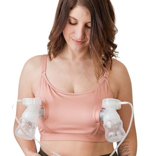 DAVIN & ADLEY Amelia Bralette. Hands Free Pumping Bra | Nursing and Pumping Sports Bra with no Clips, Adjustable. XS-3X