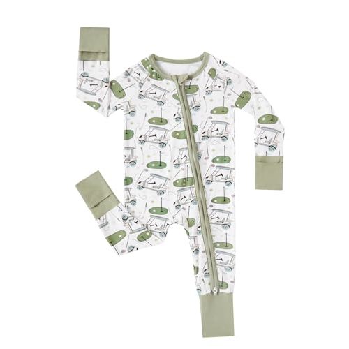 MOSSRIVER Bamboo Viscose Baby Footies with Mitten Cute Prints Long Sleeve Romper Jumpsuit Toddler One-Piece Outfits