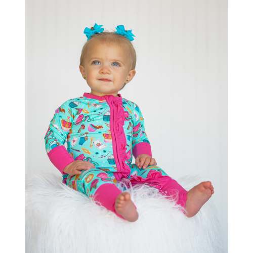 Tea Party Ruffle Footie Snoozer