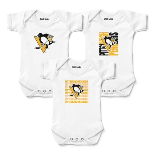 Pittsburgh Penguins Chad & Jake Newborn & Infant Three-Pack Bodysuit Set - White