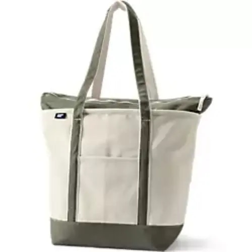 Medium 5 Pocket Open Top Canvas Tote Bag | Lands' End