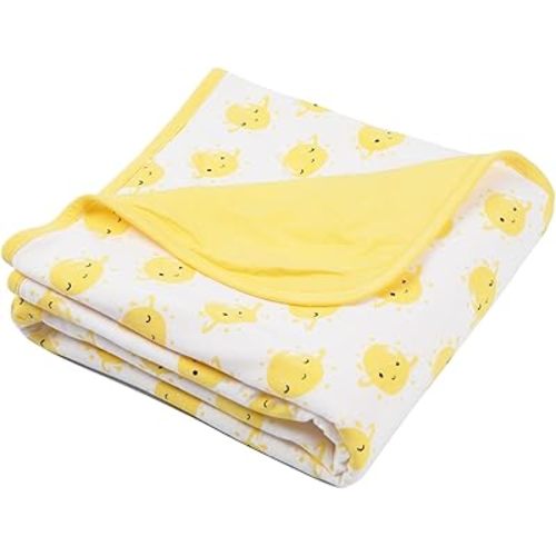 Supersoft Baby Blankets for Girls Boys, Rayon Made from Bamboo Baby Quilt - Breathable & Hypoallergenic Blanket for Bedding Crib Stroller 30"x40" (Yellow Planet)