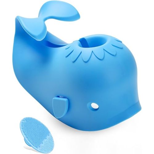 Mandoo Faucet Cover Bathtub Baby, Bath Spout Cover for Baby, Bath Faucet Cover for Kids, Tub Spout Cover Bathtub Faucet Cover Kids Safety, Protection Baby Universal Bath Silicone Toys Whale Blue