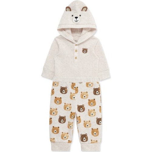Bear Hooded Bodysuit & Joggers Set, 3M