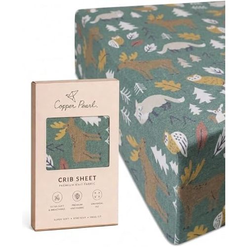 Copper Pearl Premium Knit Crib Sheets for Boys and Girls - Breathable, Soft, Fitted for Standard Mattresses - Baby Registry or Shower Gift - Atwood