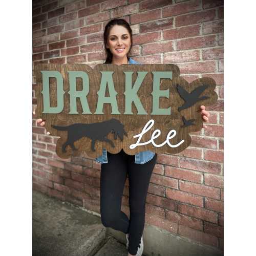 Large Name Sign, Baby Name Sign, Duck Nursery Name, Hunting Nursery Decor Wall Art, Boy Baby Shower Gift, Custom Wooden Sign, Baby Boy Gift