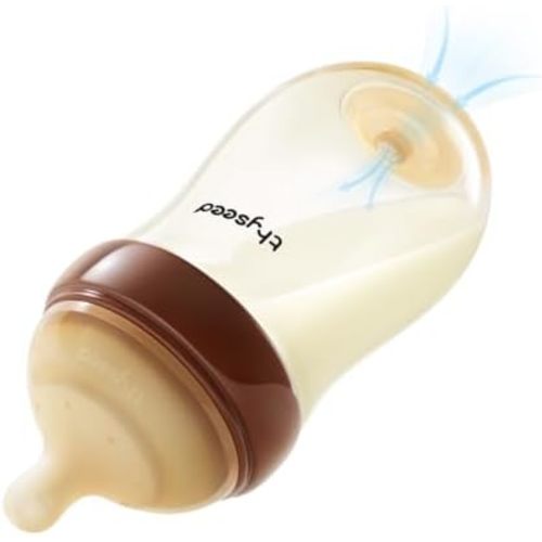 Thyseed PPSU Natural Anti-Colic Baby Bottles | Newborn Breast Like Nursing Bottle for Breastfed Babies with Nipple (1+ Months),8oz,1pack