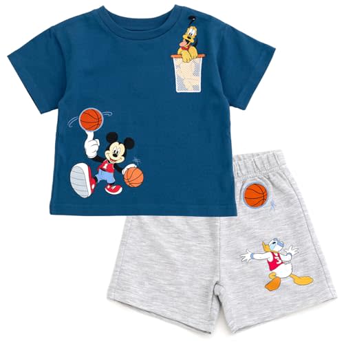 Disney T-Shirt and Shorts Outfit Set Newborn to Little Kid Sizes (0-3 Months - 5)