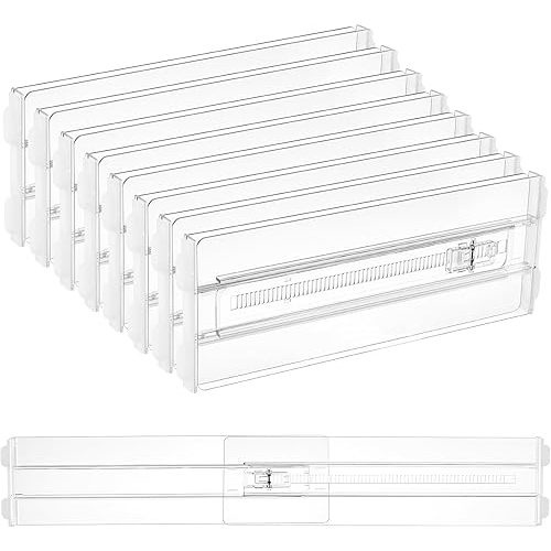 Vtopmart 4" High Drawer Dividers for Clothes, 13"-22" Adjustable, 8 pack
