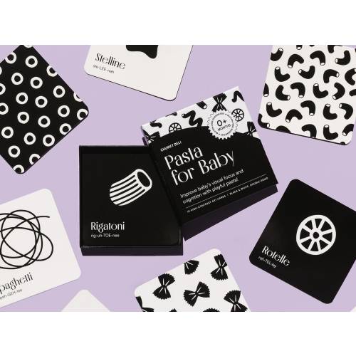 Pasta Baby Flash Cards: High-Contrast Sensory Toy for Newborns