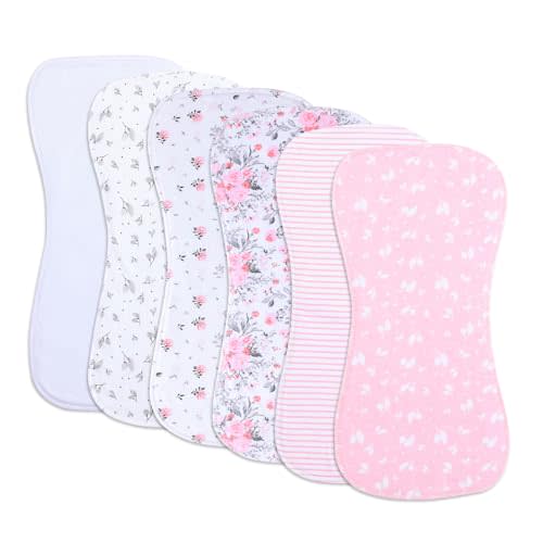 6 Pack Cotton Baby Burp Cloths Extra Absorbent Soft for Baby Boys and Girls