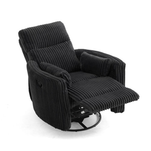 Clapton Modern Swivel Glider Recliner with Adjustable Backrest & Footrest, Plush Corduroy Upholstery | Wayfair