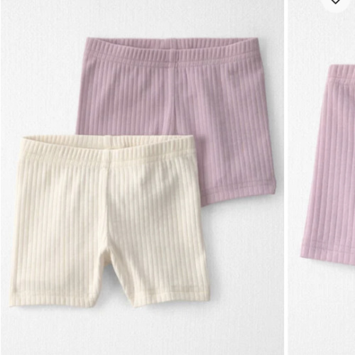 Baby Girl 2-Pack Organic Cotton Ribbed Pedal Shorts - Little Planet | Carter's