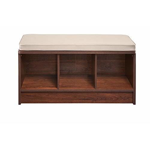 ClosetMaid 1309 3-Cube Storage Bench, Dark Cherry with Tan Cushion