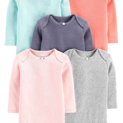 Simple Joys by Carter's Baby Girls' Long-Sleeve Bodysuit, Pack of 5