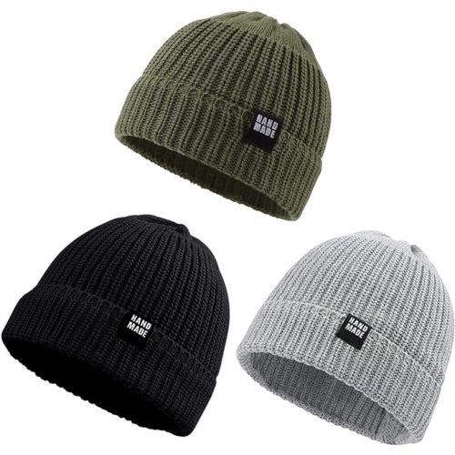 JANGANNSA Simple Knitted Baby Beanie Hip-Hop Boys Winter Hat Toddler Kids Bonnet for Girls 0-5Y