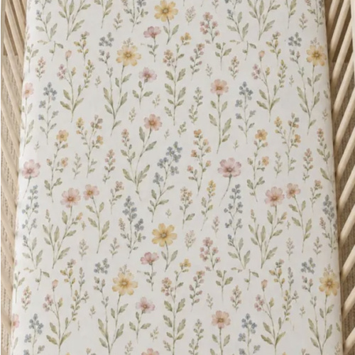 Wildflower Baby Crib Sheet | Floral Nursery Bedding
