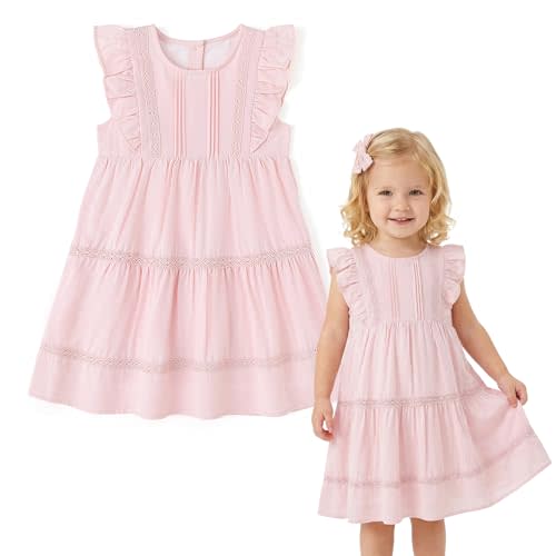 Simplee kids Baby Girl Dress Toddler Casual Dresses Summer Solid Color Floral Girl Clothes