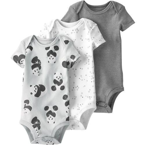 Carter's unisex-baby 3-pack Short Sleeve Bodysuits Made With Cotton (6 months)