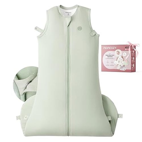 Momcozy Sleep Sack for Baby 6–12 Months, 1.5 TOG Baby Wearable Blanket with Supportive Plush Filling, Two-Way Zipper for Easy Diaper Changes, Snap-Fit Design for Growing Babies, Medium, Green