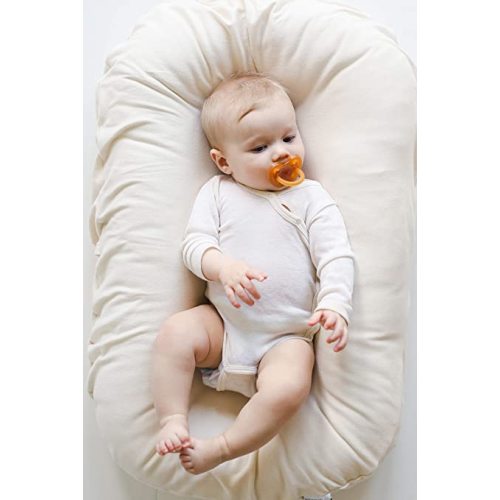 Snuggle Me OExtra Organic Cotton Cover for The Snuggle Me Infant Padded Loungers with Center Sling | Natural