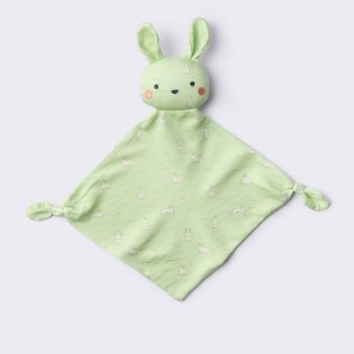 Printed Security Blanket - Bunny - Cloud Island™: Rayon & Spandex, Knitted, Animal Pattern, 14" x 14"