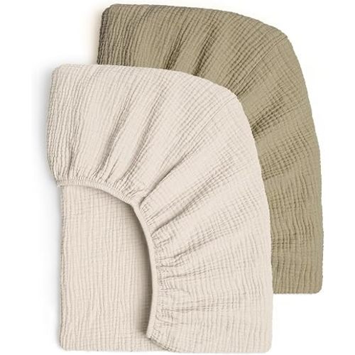 lulumoon Muslin Crib Sheets for Baby: Fitted for Standard Crib Mattress