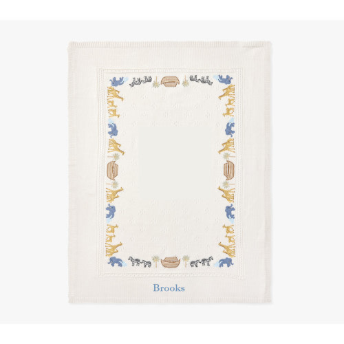 Noah's Ark Pointelle Baby Blanket