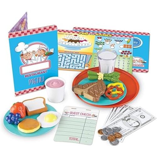 Learning Resources Serve It Up! Play Restaurant - 35 Pieces, Ages 3+, for Kids, Toddler Food Toys, Pretend Vegetables, Gift for Boys Girls
