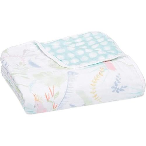aden + anais Essentials Dream Blanket, Muslin Baby Blankets for Girls & Boys, Ideal Lightweight Newborn Nursery & Crib Blanket, Unisex Toddler & Infant Bedding, Shower & Registry Gift, Tropicalia