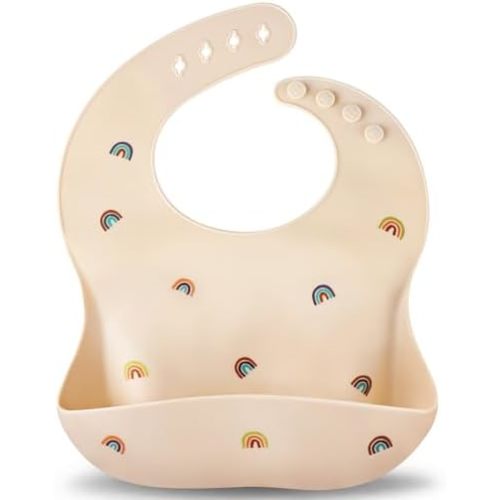 Accmor Silicone Baby Bibs, Waterproof Soft Bibs for Baby Girls Boys Feeding Eating, Silicone Baby Bibs with Large Pocket