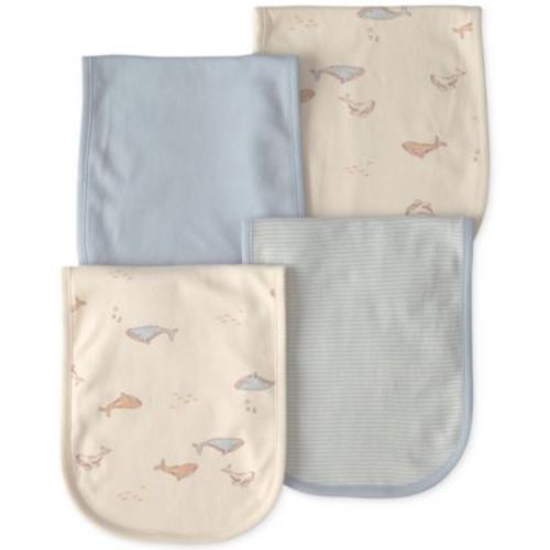 Baby Boys' Whale Burp Cloths, 4-Pack