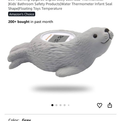 Doli Yearning Upgrade Baby Bath Thermometer Room Temperature| Water Thermometer|Kids' Bathroom Safety Products| Baby Bath(Seal Shape)℃/℉, LCD