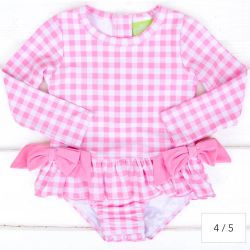 Capri Pink Rash Guard Swimsuit - 6-12 M