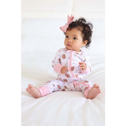 Tiny Touchdowns Convertible Zip Romper | Pink