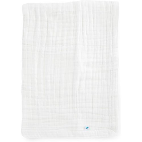 Little Unicorn Newborn Receiving Quilt | Ultra- Soft, Multi-Layered Muslin Fabric | Gift for Newborns & on-The-go (White)