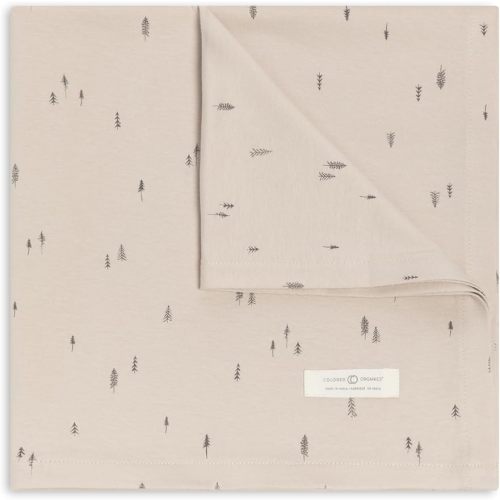 Colored Organics Baby Organic Cotton Swaddle - Infant Receiving Blanket - Trees/Stone + Graphite