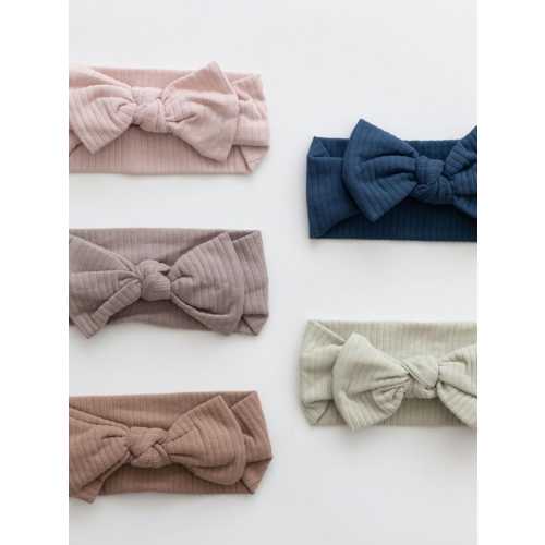 Organic Cotton Baby Girl Headbands, Ribbed Bow Headbands, Baby Shower Gift