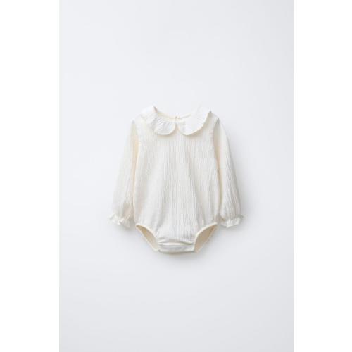 TEXTURED NECK BODYSUIT - Ecru | ZARA United States
