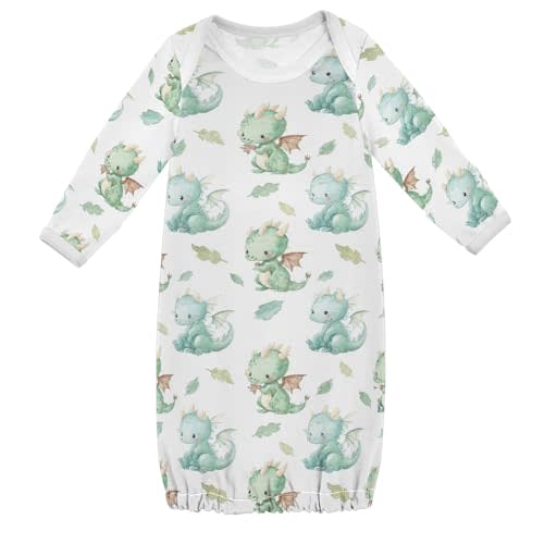IHCVHQX Baby Girls Boys Sleeper Gown Popcorn Buckets Long Sleeve Nightgown for Newborn 0-12 Months