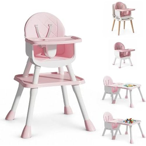 6-in-1 Convertible Baby Highchair for Babies and Toddlers, Booster Seat
