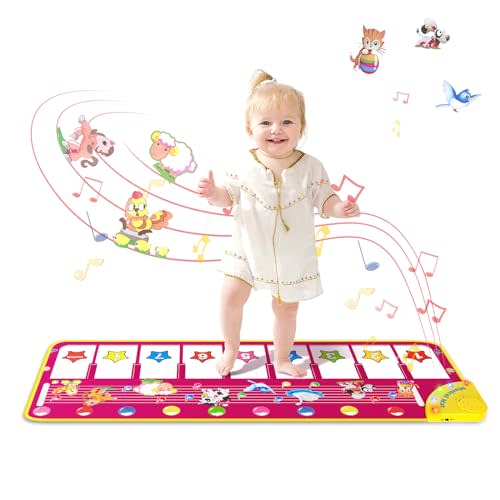 M SANMERSEN Floor Piano Mat, Toddler Toys Musical Mat, Keyboard Floor Playmat 39.5" Electronic Music Animal Touch Play Blanket Funny Xmas Gift Toy for 1 2 3 Year Old